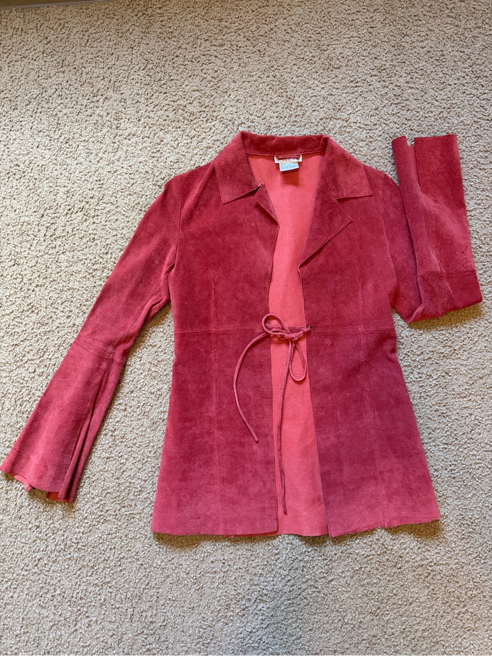 Wet Seal Red Suede Tie-Waist Jacket